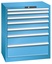 Lista Schubladenschrank 75, 36x27E, 7 Schubladen - Höhen: 1 x 50 mm, 2 x 75 mm, 2 x 100 mm, 1 x 150 mm, 1 x 200 mm