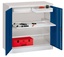 Flügeltürschrank mit 1 x Einlegeboden pulverbeschichtet, 1 x Ausziehboden 20 mm und 2 Schubladen 80 mm, mit Vollblechtüren