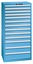 Lista Schubladenschrank 75, 36x27E, 13 Schubladen - Höhen: 4 x 75 mm, 6 x 100 mm, 3 x 150 mm