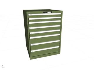 Lista Schubladenschrank, 8 Schubladen, Typ 36 x 36E, 1000 x 717 x 725 mm, RAL 6011 - resedagrün, Fachlast 75 kg 