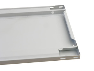 MultiPlus Fachboden, Zusatzboden mit 25 mm Kante, mit Systemlochung, Typ 150, 750 x 300 mm, RAL 7035 - lichtgrau, Fachlast 150 kg 