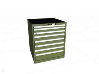 Lista Schubladenschrank, 8 Schubladen, Typ 36 x 36E, 850 x 717 x 725 mm, RAL 6011 - resedagrün, Fachlast 75 kg 