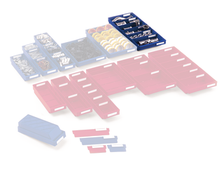 Regalkasten, für Regaltiefe 500 mm, Typ Modell 520, 65 x 240 x 500 mm, blau 