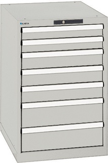 Lista Schubladenschrank, 7 Schubladen, Typ 27 x 36E, 850 x 564 x 725 mm, RAL 5005 - signalblau, Fachlast 75 kg 