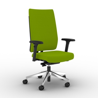 Drehstuhl F1 mit hoher Rückenlehne, mit Sitzhöhen-, Sitztiefen- u. dynamischer Sitzneigeverstellung, Grün 