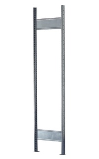 T-Profil-Rahmen MULTIplus, montiert, mit 2 Tiefenriegel, ohne Füße, steckbar, Typ MultiPlus, 2000 x 400 mm, RAL 7035 - lichtgrau 