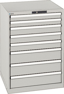 Lista Schubladenschrank, 8 Schubladen, Typ 36 x 36E, 1000 x 717 x 725 mm, NCS 6502 - grau metallic, Fachlast 75 kg 