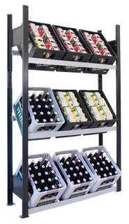 Zusatzebene für Getränkekistenregal, für 4 Kisten pro Ebene, 1300 x 300 mm, Fachlast 60 kg, Feldlast 1100 kg 