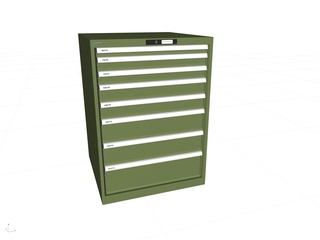 Lista Schubladenschrank, 8 Schubladen, Typ 36 x 36E, 1000 x 717 x 725 mm, NCS 4502 - taubengrau, Fachlast 75 kg 