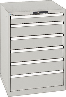 Lista Schubladenschrank, 6 Schubladen, Typ 36 x 36E, 1000 x 717 x 725 mm, NCS 6502 - grau metallic, Fachlast 75 kg 