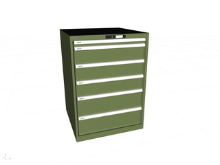 Lista Schubladenschrank, 6 Schubladen, Typ 36 x 36E, 1000 x 717 x 725 mm, RAL 6011 - resedagrün, Fachlast 75 kg 