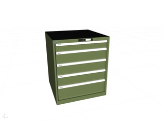 Lista Schubladenschrank, 5 Schubladen, Typ 36 x 36E, 850 x 717 x 725 mm, RAL 9010 - reinweiss, Fachlast 75 kg 