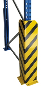 Rammschutz-Ecke, L-Form Höhe 800 mm, inkl. 4 Schraubanker, 800 mm, schwarz/gelb 