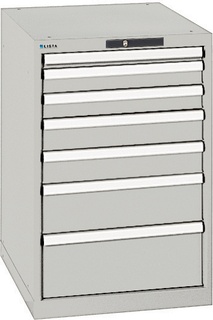 Lista Schubladenschrank, 7 Schubladen, Typ 27 x 36E, 850 x 564 x 725 mm, NCS 6502 - grau metallic, Fachlast 75 kg 