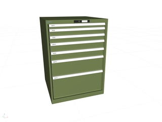 Lista Schubladenschrank, 7 Schubladen, Typ 36 x 36E, 1000 x 717 x 725 mm, RAL 6011 - resedagrün, Fachlast 75 kg 