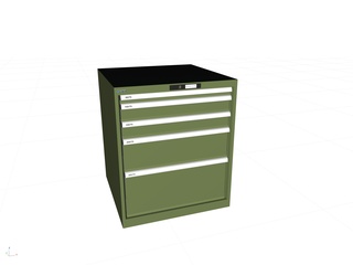 Lista Schubladenschrank, 5 Schubladen, Typ 36 x 36E, 850 x 717 x 725 mm, RAL 6011 - resedagrün, Fachlast 75 kg 