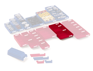 Regalkasten, für Regaltiefe 400 mm, Typ Modell 420, 65 x 240 x 400 mm, rot 