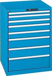 Lista Schubladenschrank, 8 Schubladen, Typ 36 x 36E, 1000 x 717 x 725 mm, RAL 5012 - lichtblau, Fachlast 200 kg 