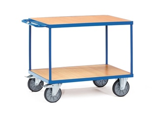 Fetra Tischwagen mit 2 Böden, blau, Tragkraft 500 / 600 kg